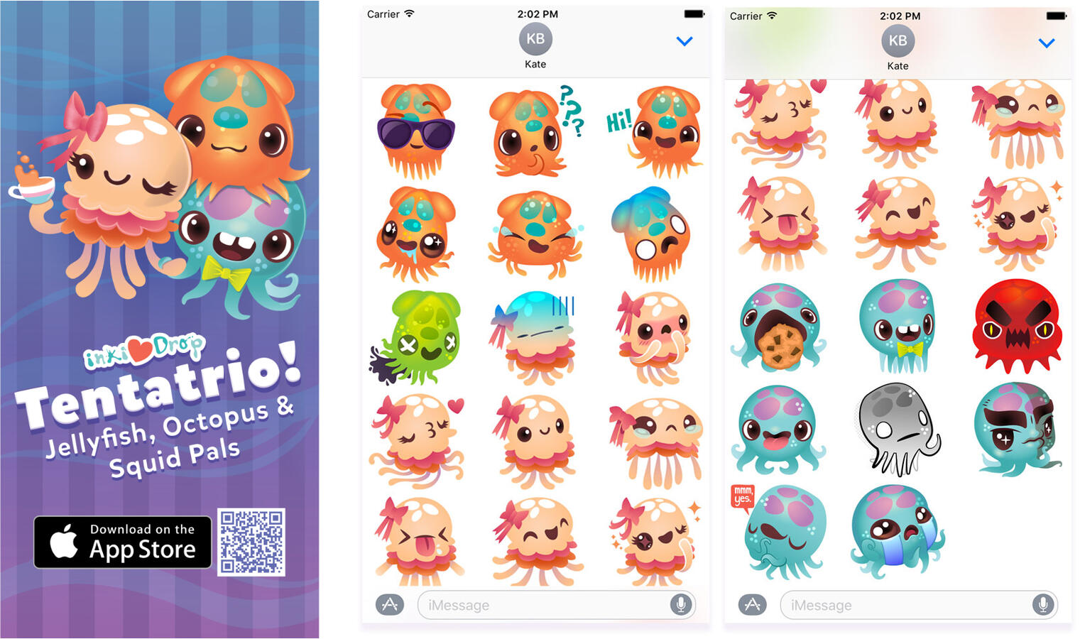 Tentatrio™ iMessage Sticker Set, original work.