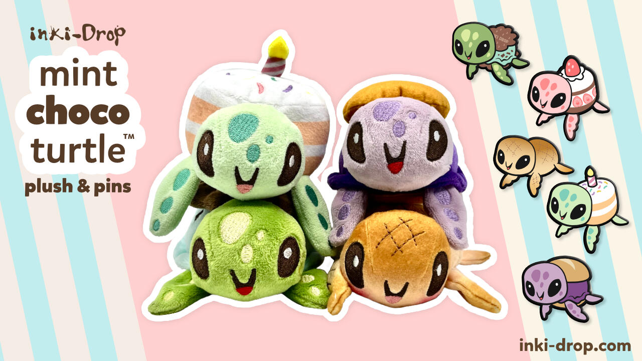 Mint Chocoturtle plush &amp; pin project, 2026